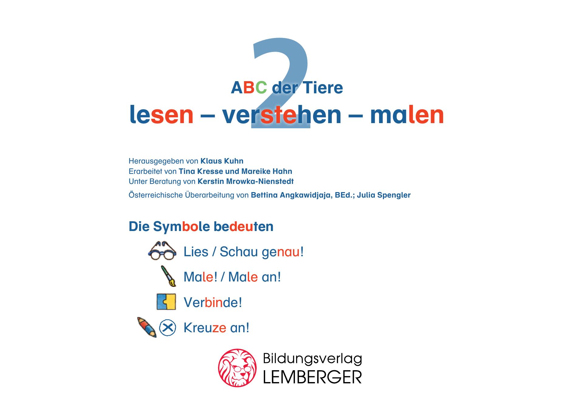 ABC der Tiere 2 – Schulbuch: lesen – verstehen – malen v22/ Lösungsheft