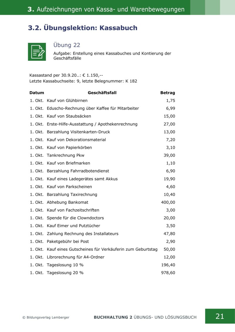 Buchhaltung 2 - Übungsbuch mit Lösungen