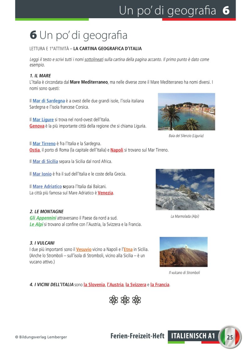 Ferien-Freizeitheft Italienisch A1