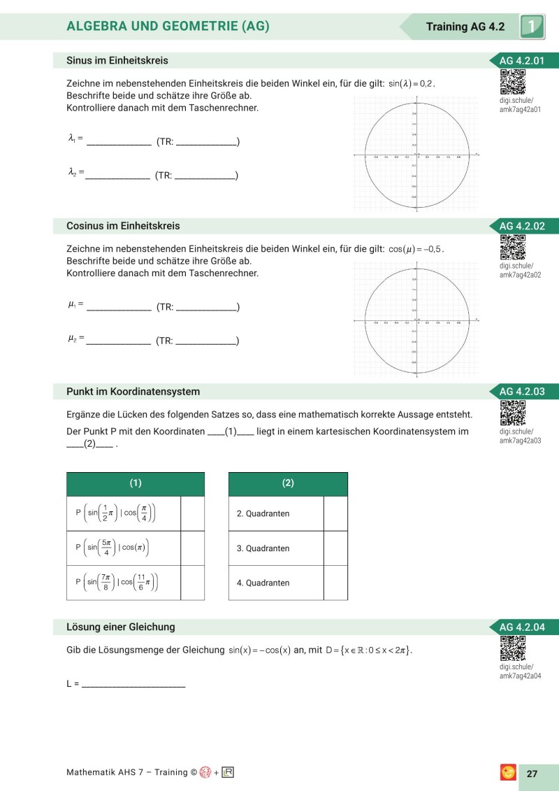 Grundkompetenzen Training Mathematik 11. Schulstufe mit Lösungsteil