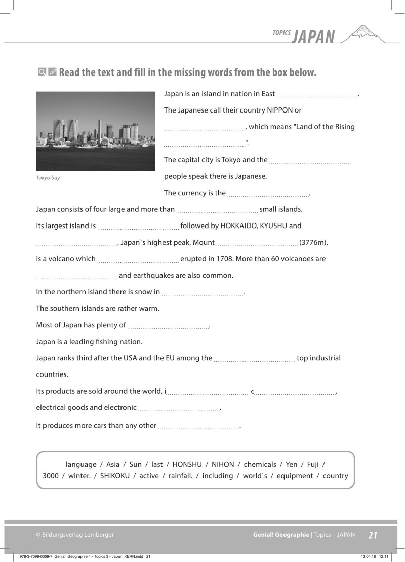 Genial! Geographie 4 - topics 3: Japan