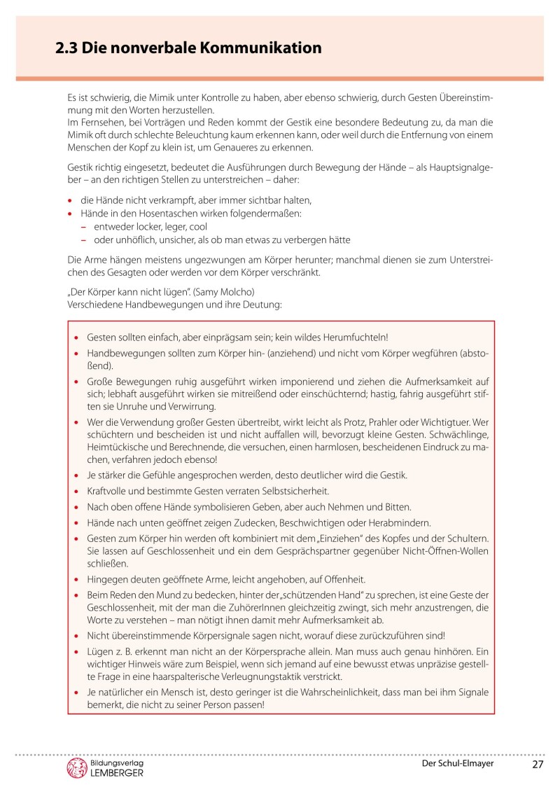 Der Schul-Elmayer - Oberstufe