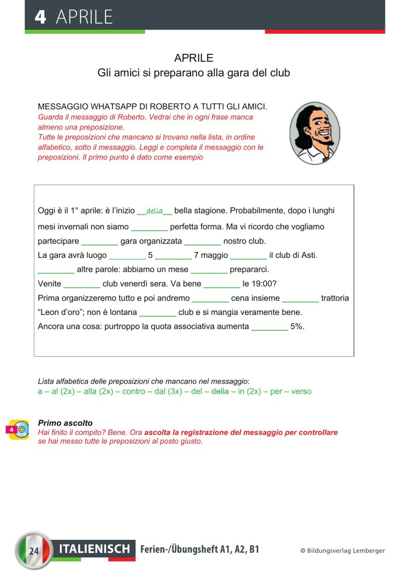 Ferien-Freizeit-Heft Italienisch A1, A2, B1 mit mp3-Dateien