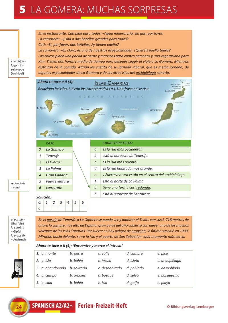 Spanisch – Ferien-Freizeit-Heft A2/A2+
