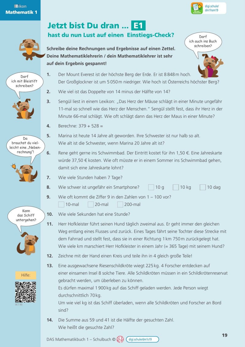 DAS Mathematikbuch 1 - Schulbuch IKT_Version 2.2: Mit Digitaler Grundbildung, Hörbuch, HÜ-/SÜ-Manager, Learning analytics, Lernvideos