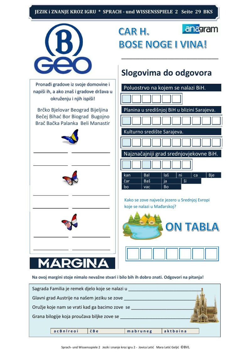 "Sprach- und Wissensspiele 2"/“Jezik i znanje kroz igru 2“
