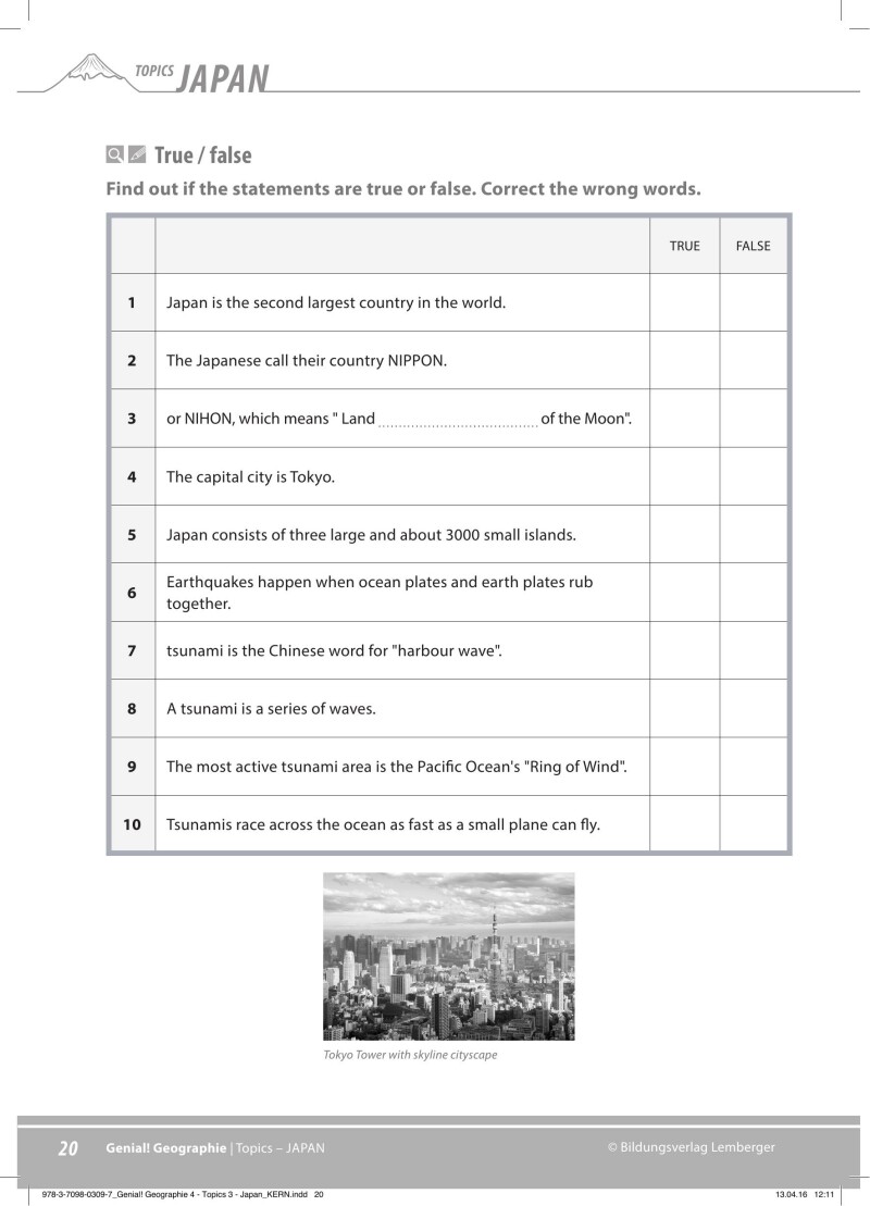 Genial! Geographie 4 - topics 3: Japan