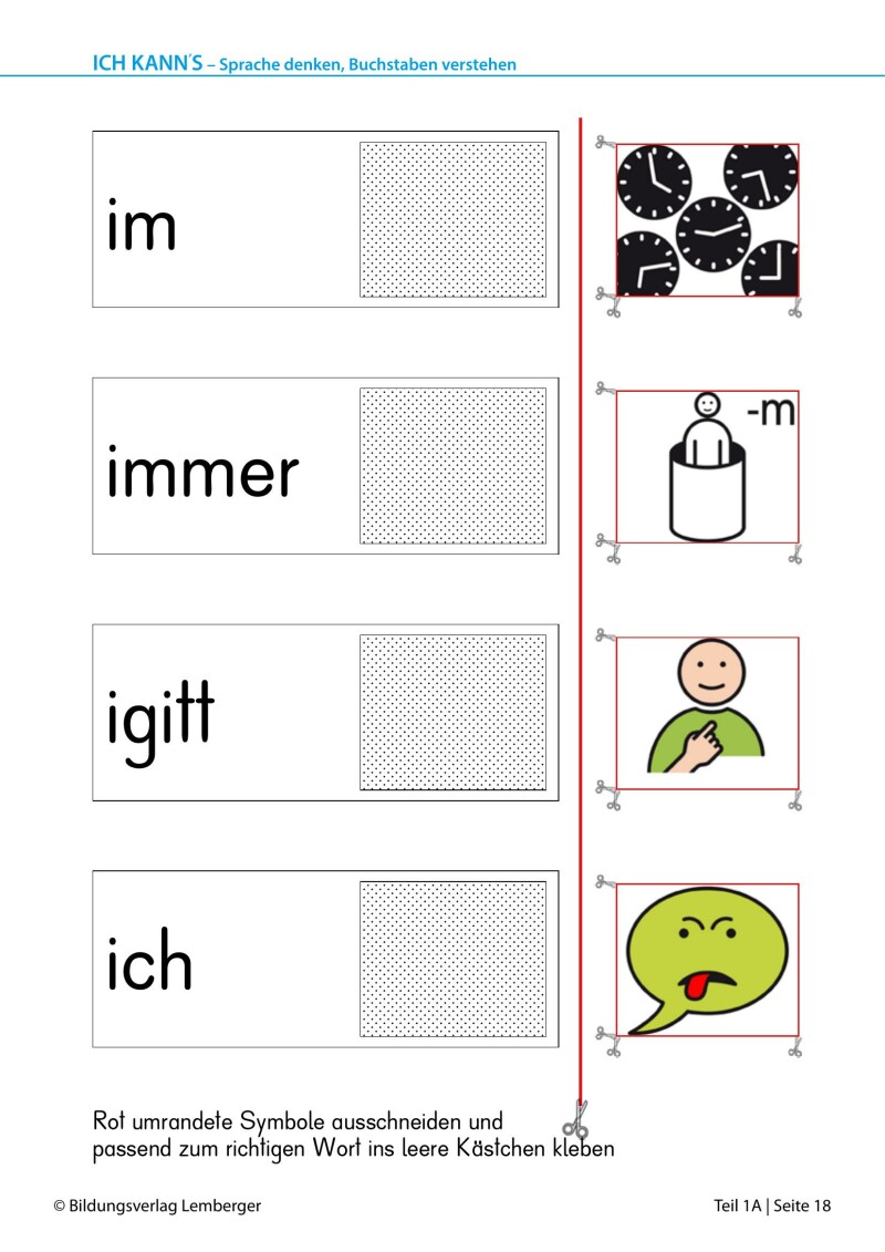 METACOM-Schulbuch Ich kann’s – Sprache denken, Buchstaben verstehen 1A – kognitive Entwicklung LP’23