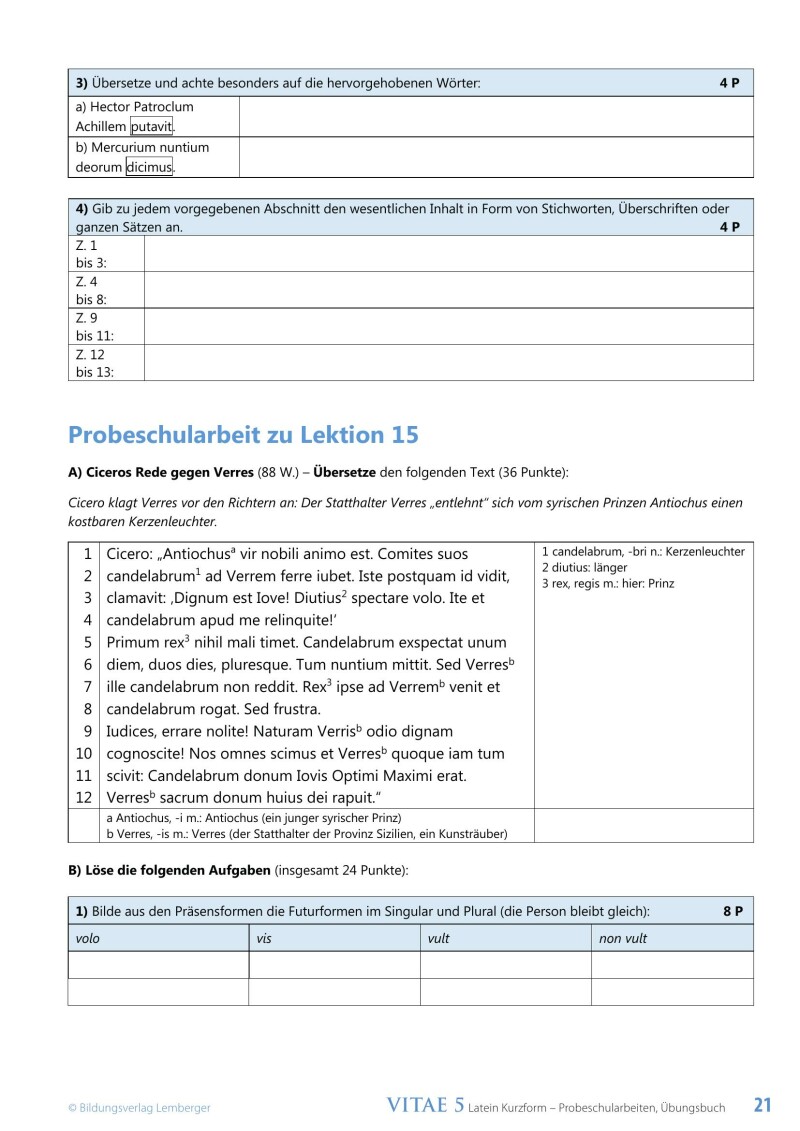 VITAE 5 / Probeschularbeiten