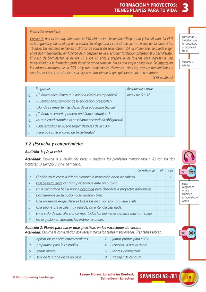 Spanisch A2+/B1 Lesen-Hören, Sprache im Kontext, Schreiben-Sprechen_Arbeitsbuch inkl. 2 Audio-CDs