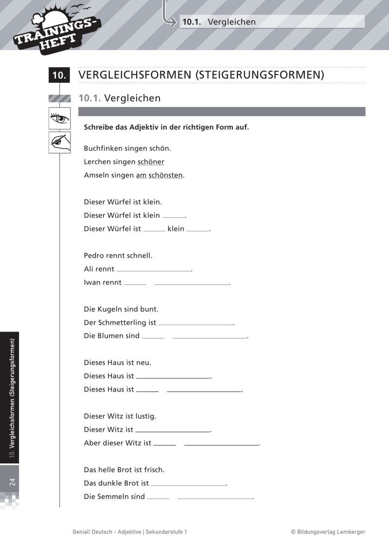 Genial! Deutsch – Trainingsheft Adjektive – Sek 1