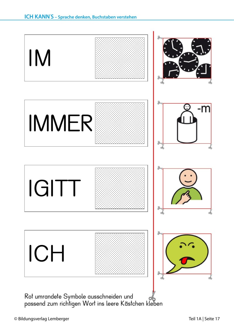 METACOM-Schulbuch Ich kann’s – Sprache denken, Buchstaben verstehen 1A – kognitive Entwicklung LP’23