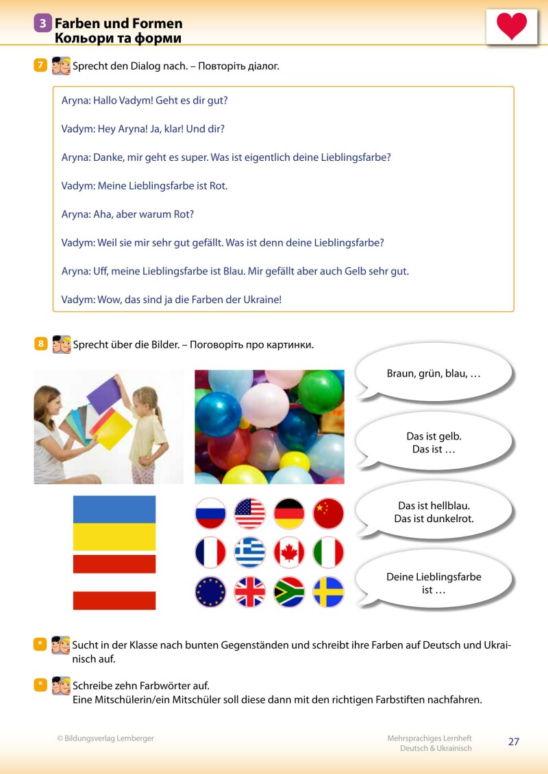 Trutnovskys sprachsensible Lernmaterialien für DaZ – Mehrsprachiges Lernheft / Deutsch & Ukrainisch