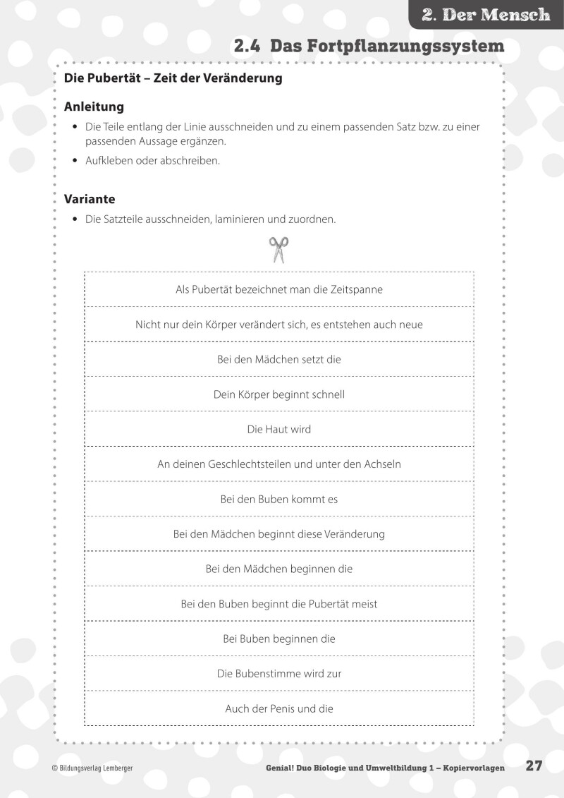 Genial! DUO Biologie 1_LP’23 – Kopiervorlagen