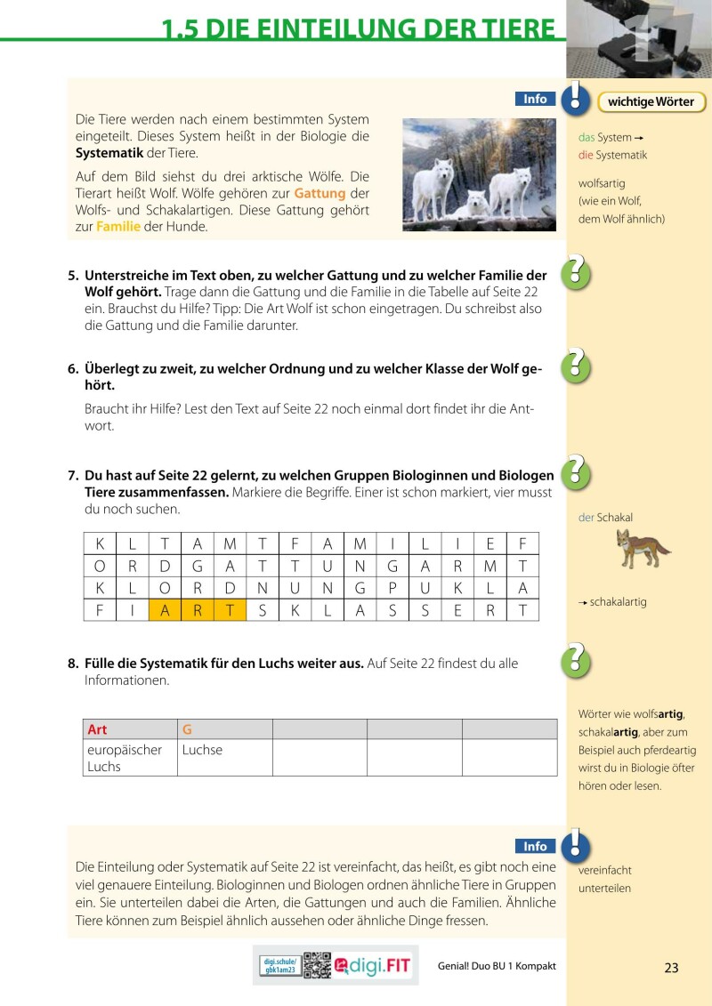 Genial! DUO Biologie 1 – Kompakt LP’23 v.1.1