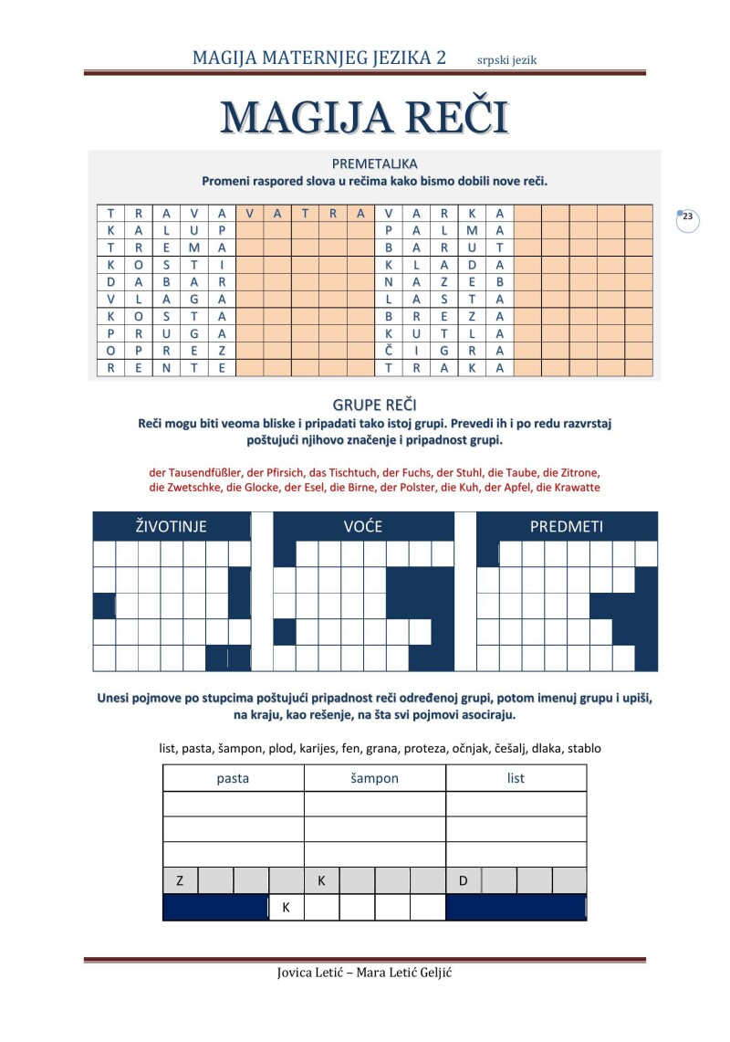 MAGIJA MATERNJEG JEZIKA 2 srpski - DIE MAGIE DER MUTTERSPRACHE 2 serbisch