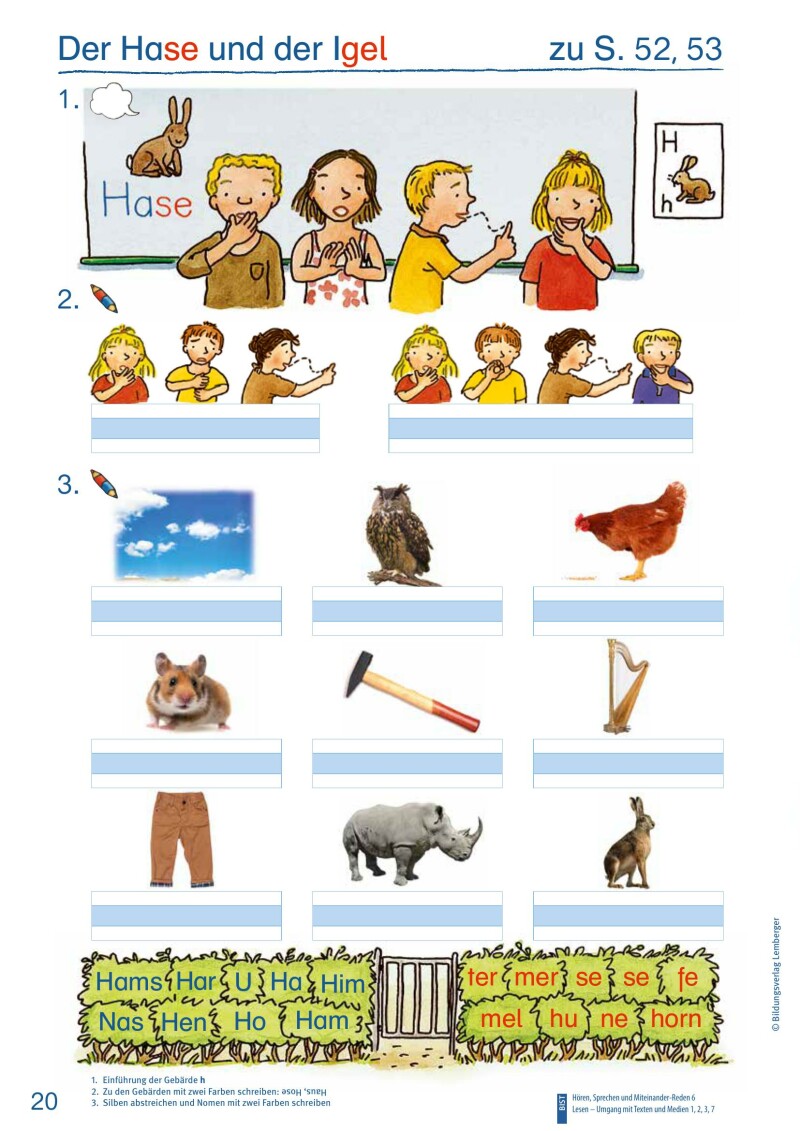 ABC der Tiere 1 – Schulbuch: Lesen in Silben – Arbeitsheft – Teil B LP‘23 v1.1