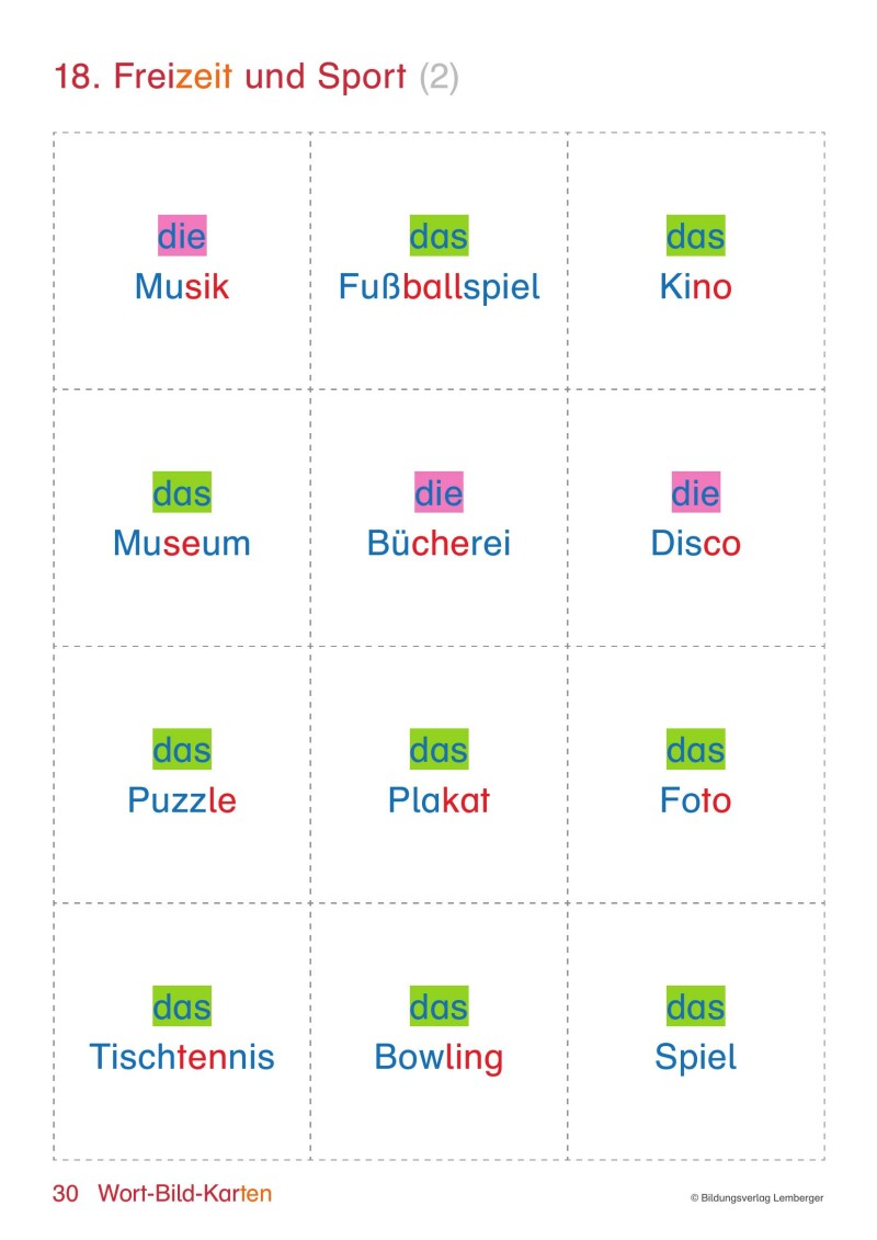 Genial! Deutsch – Schritt für Schritt zukunftsfit – Lesen und Schreiben im Gesamtunterricht inklusiv – Beiheft mit Wortkarten