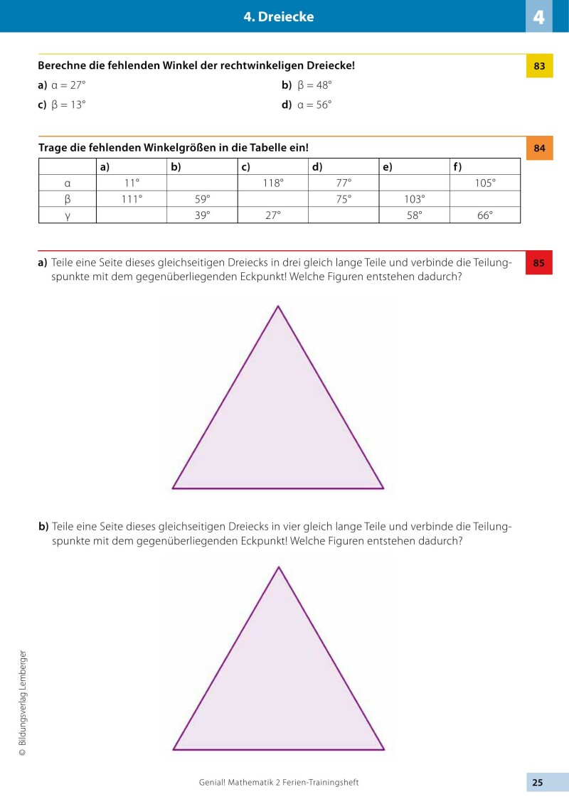 Genial! Mathematik 2 - Ich kann's!: Ferien-Trainings-Heft