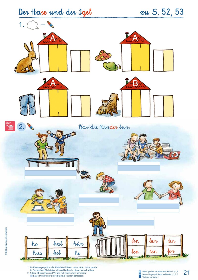 ABC der Tiere 1 – Schulbuch: Lesen in Silben – Arbeitsheft – Teil B Schreibschrift LP‘23 v1.1