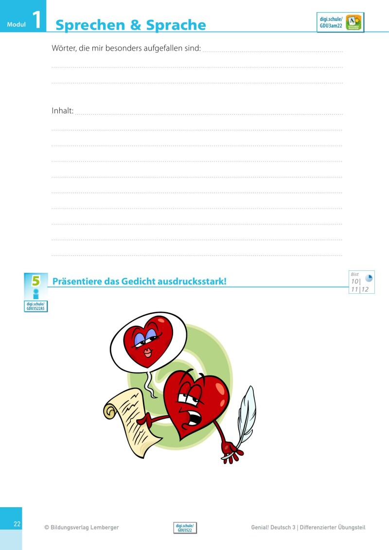 Genial! Deutsch 3 - Sprachbuch IKT NEU: Differenzierter Übungsteil mit Lösungsheft