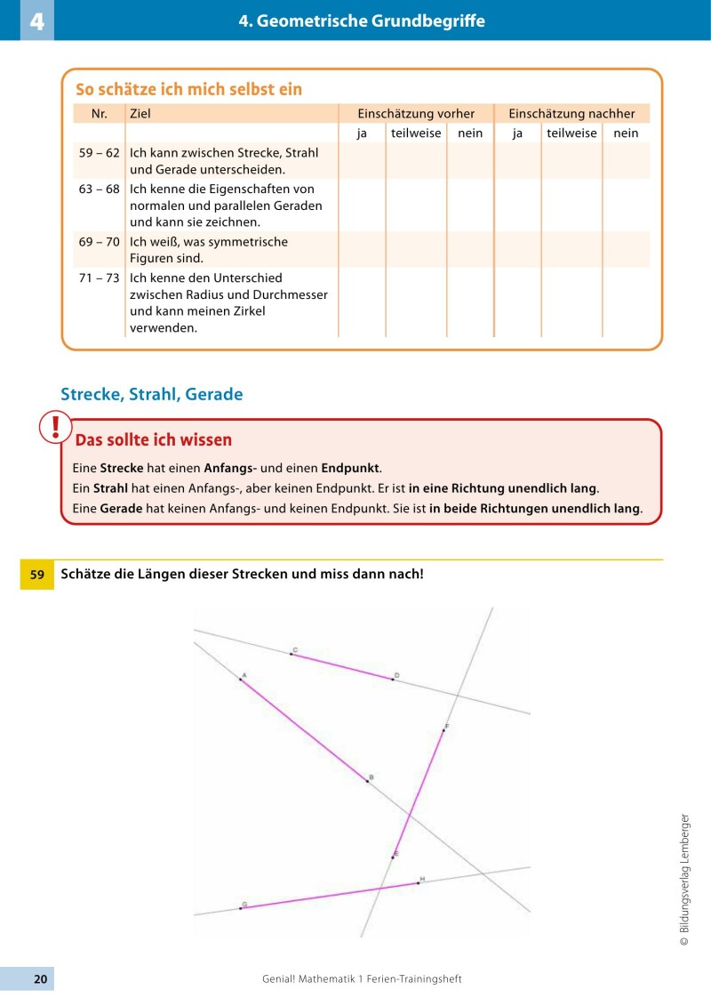 Genial! Mathematik 1 - Ich kann's!: Ferien-Trainings-Heft
