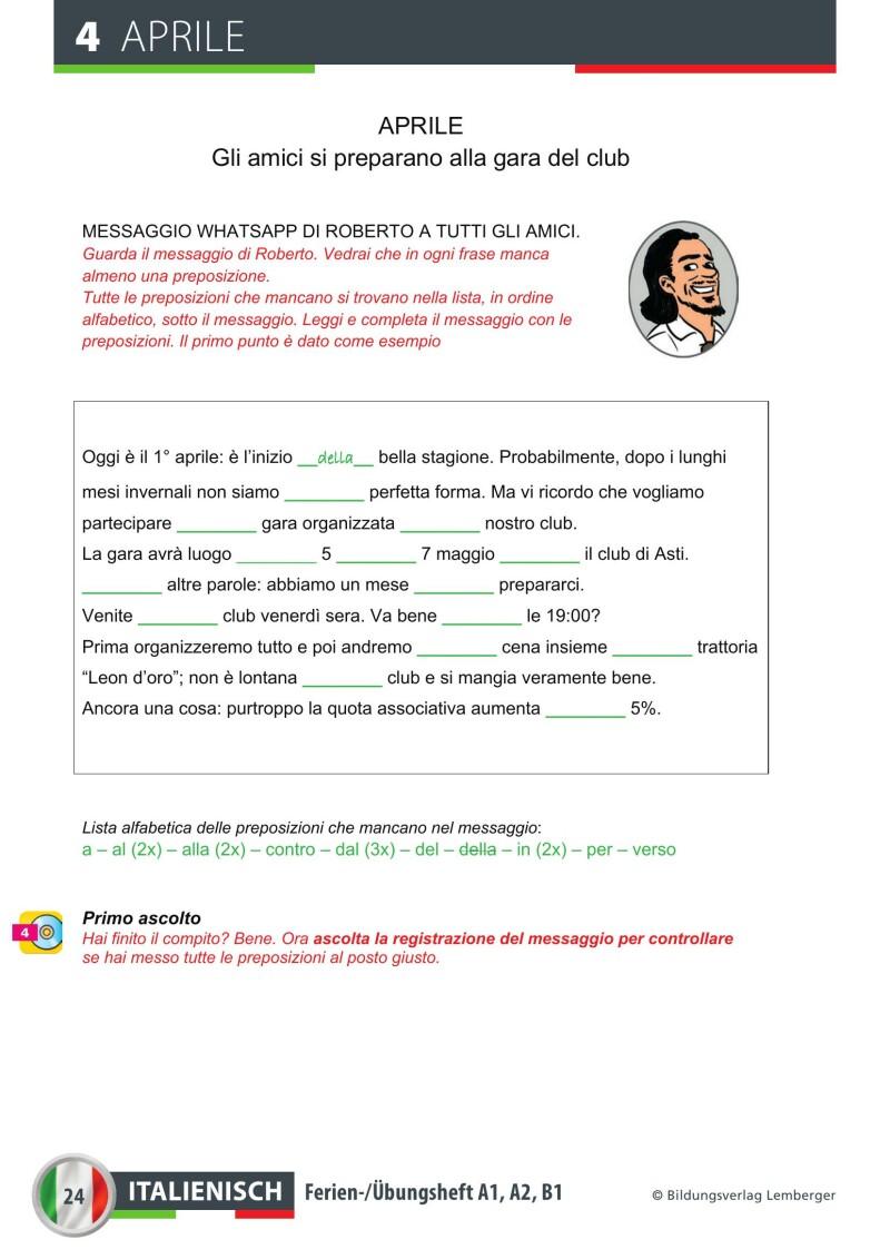 Ferien-Freizeit-Heft Italienisch A1, A2, B1 mit mp3-Dateien