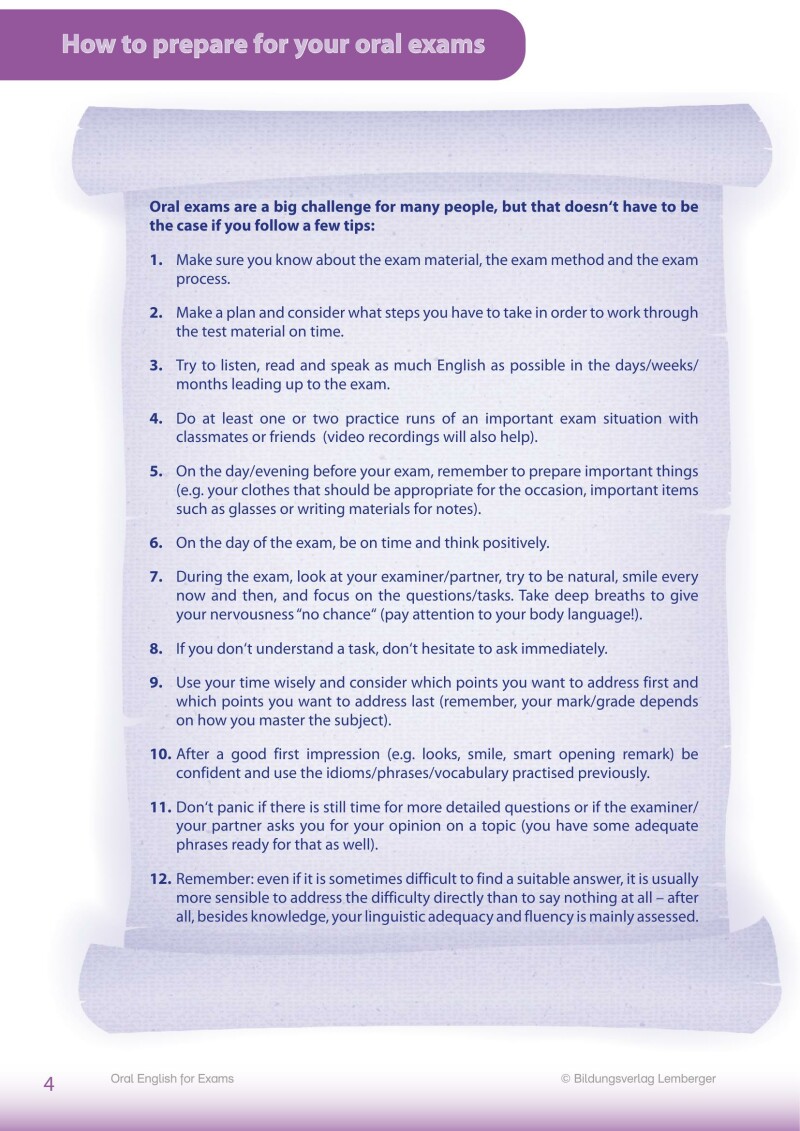 Oral English for Exams – Maturatraining inklusive