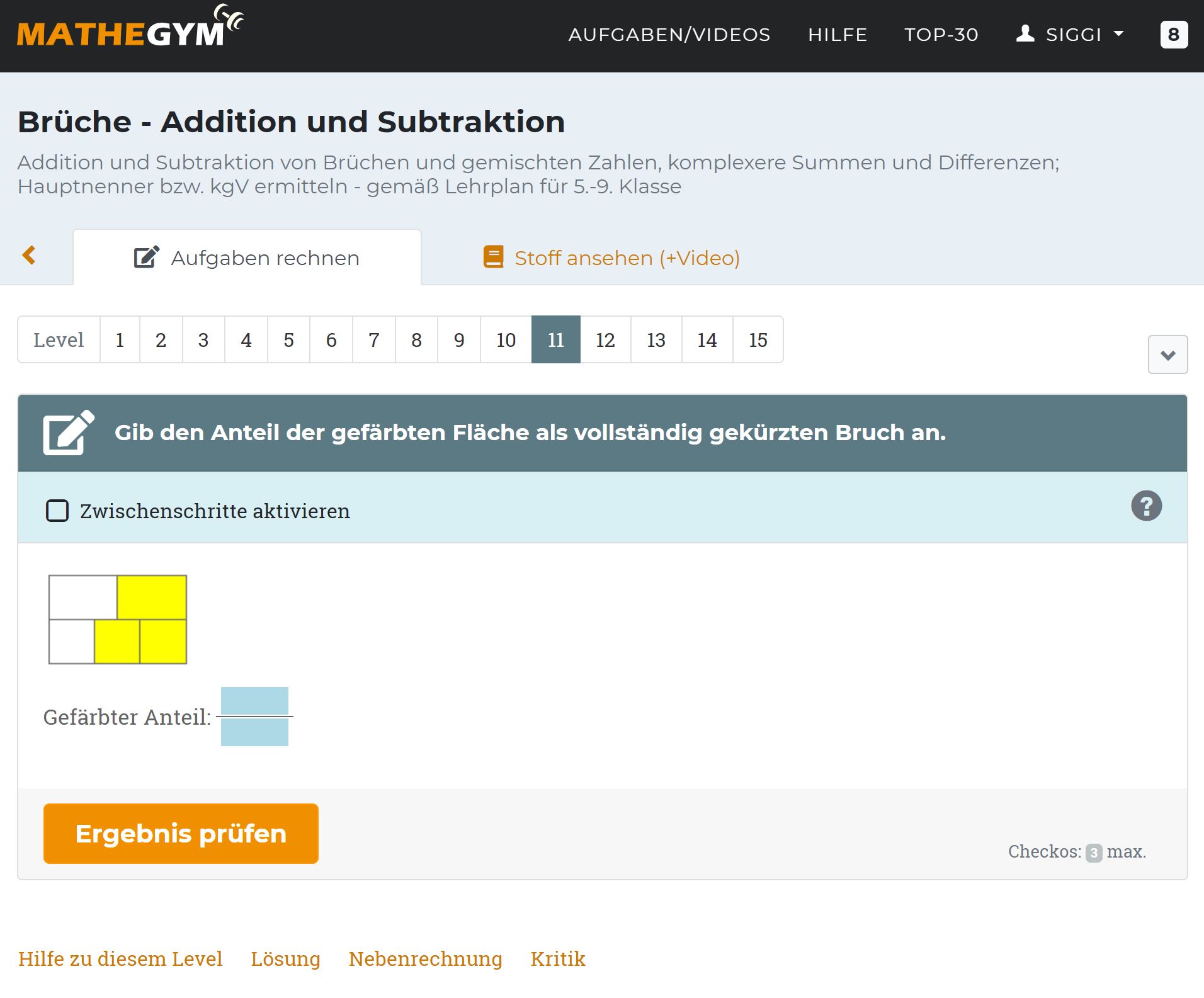 Aufgabenbereich, Auflösung Desktop