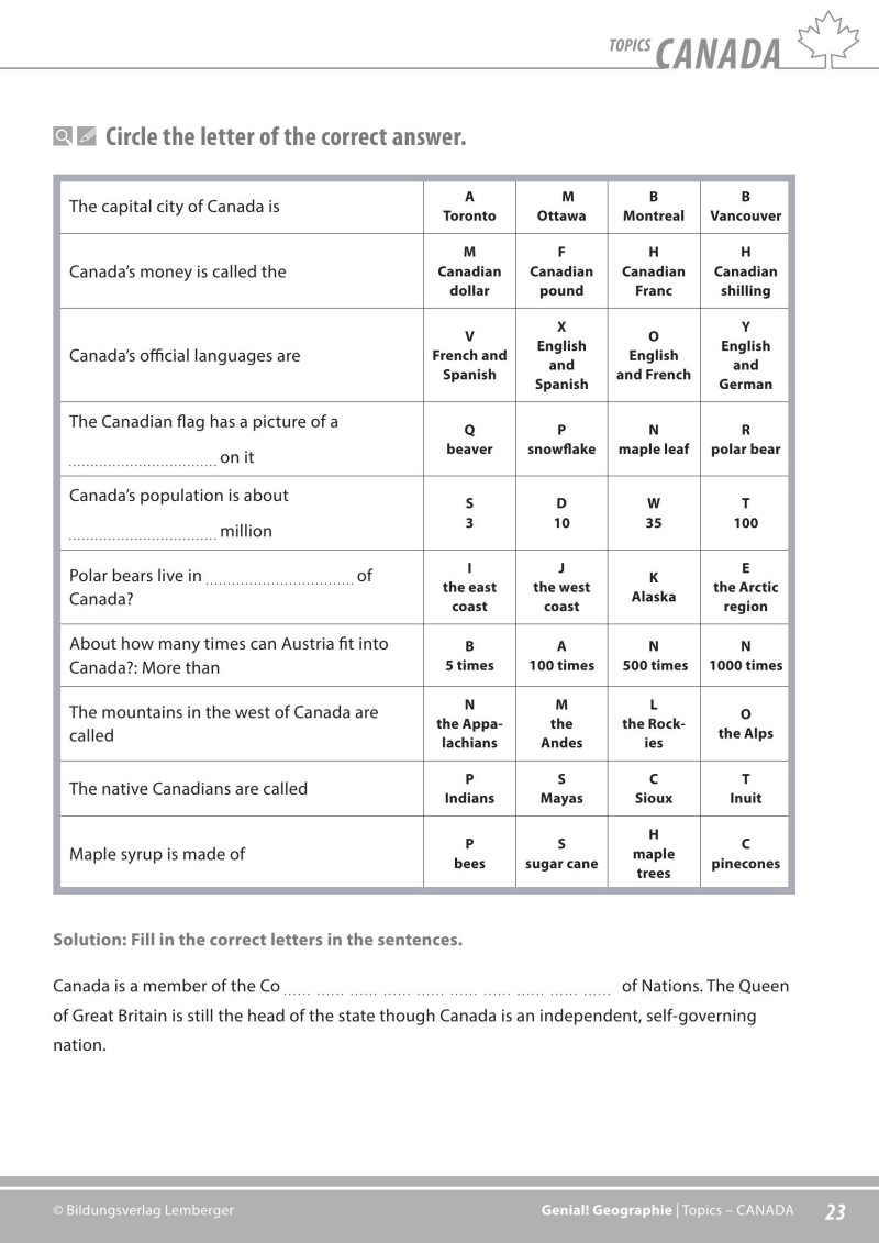 Genial! GW 4 – topics 1: Canada