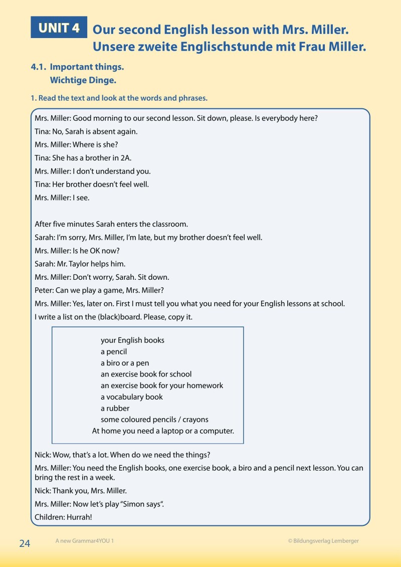 Modern English – A new Grammar4YOU_Band 1 (A1/A2) / mit allen Lösungen