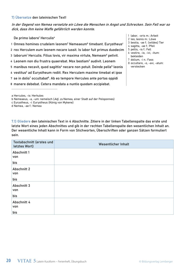 Vitae 5 / Ferienheft