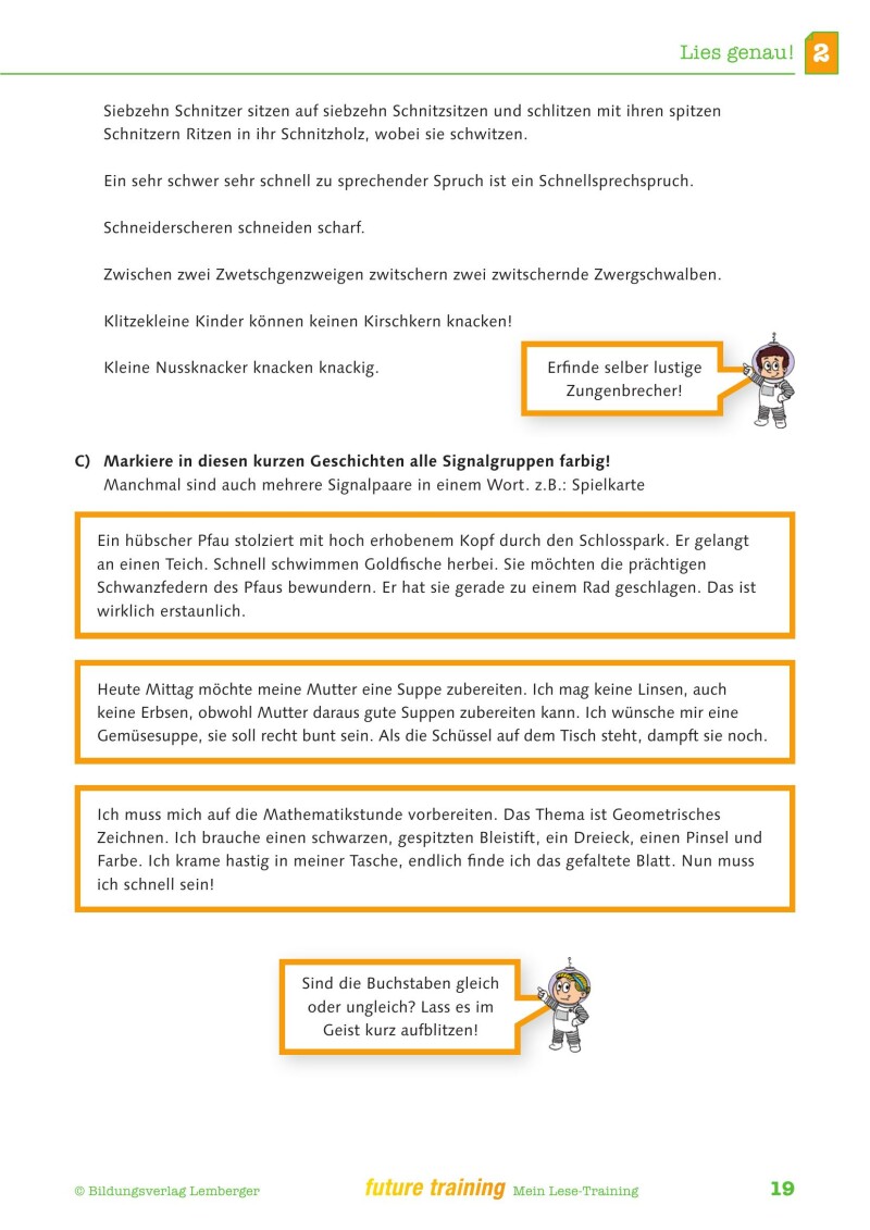 Kompetenz Lernen® - future training - Mein Lese-Training