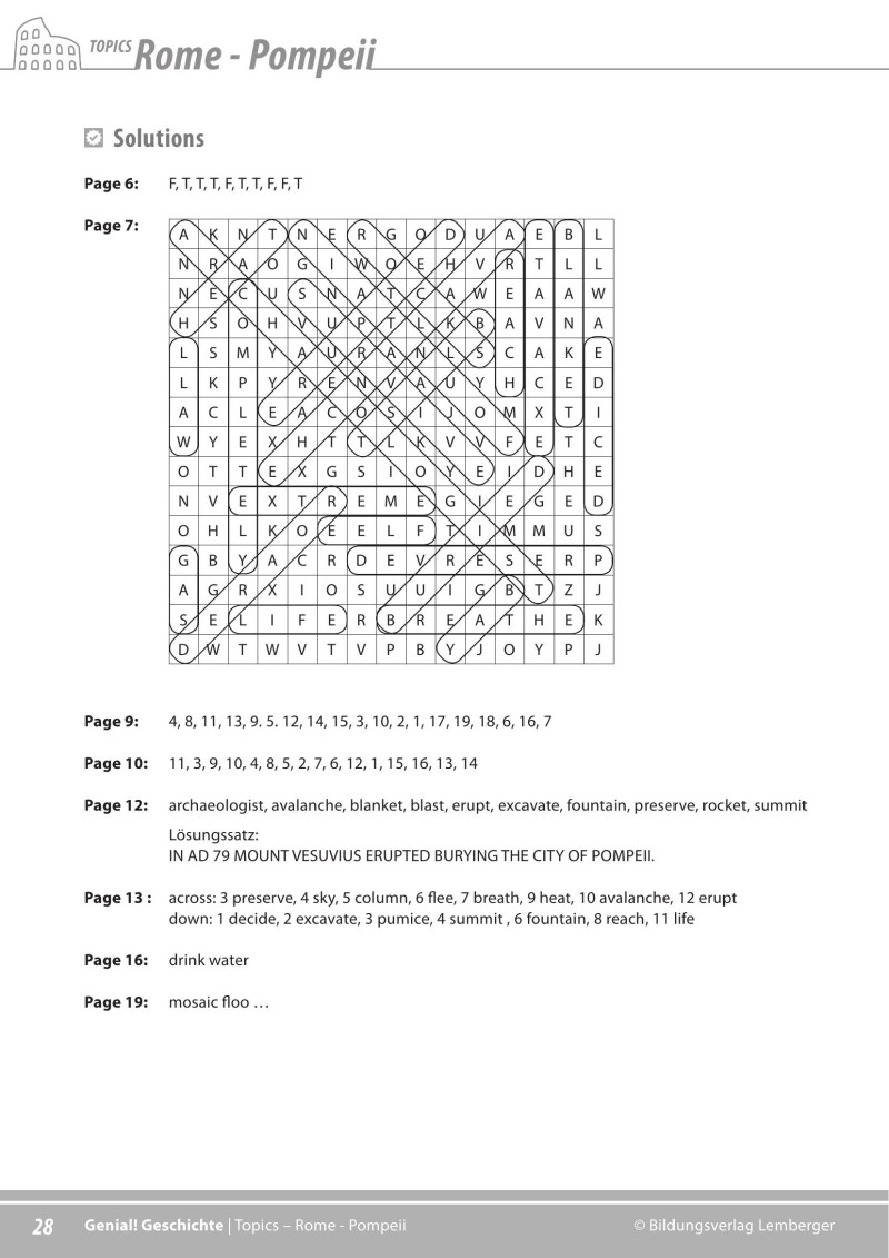 Genial! Geschichte 2 – topics 4: Rome – Pompeji