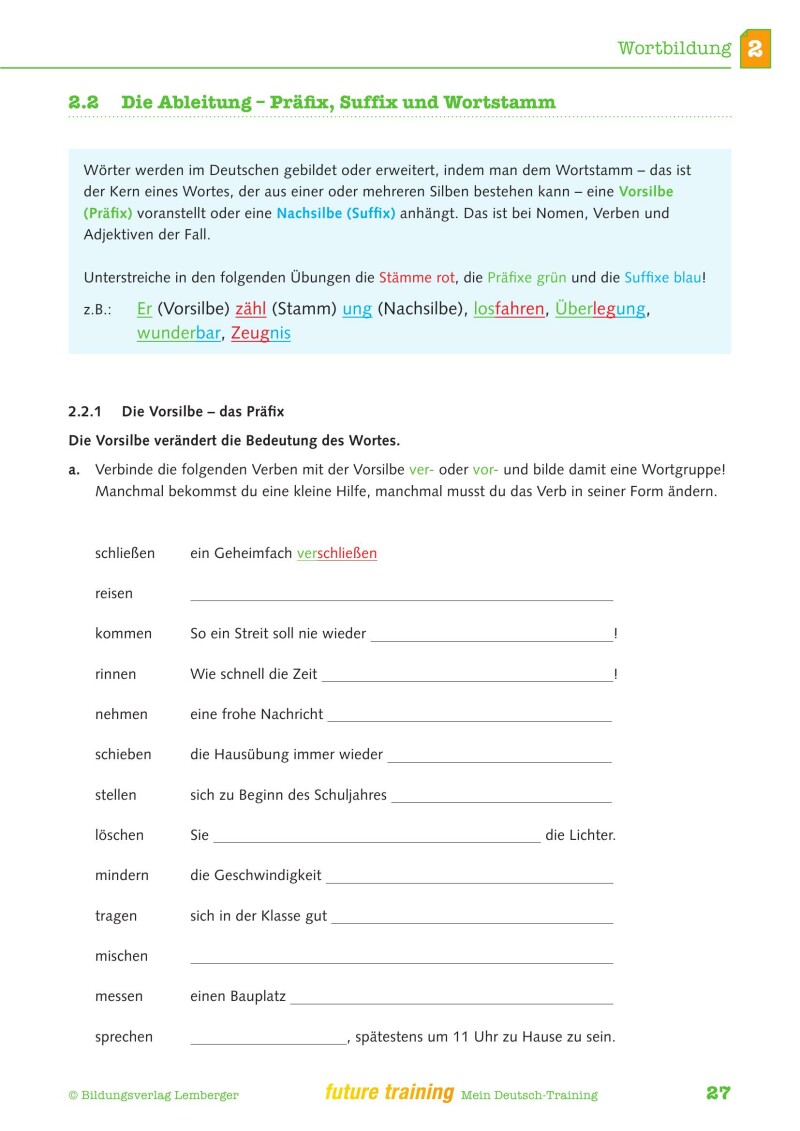 Kompetenz Lernen® - future training - Mein Deutsch-Training (mit Lösungen)