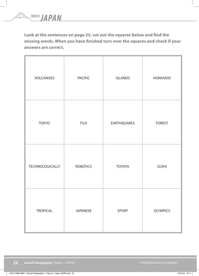 Genial! Geographie 4 - topics 3: Japan