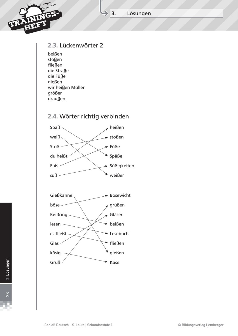 Genial! Deutsch – Trainingsheft s-Laute – Sek 1