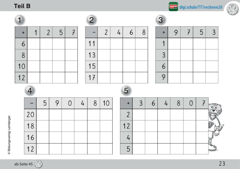 Mathetiger 1 NEU – Schulbuch Tigertrainer – Teil B (für das 2. Semester) – Classic