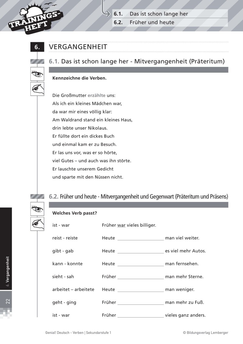 Genial! Deutsch – Trainingsheft Verben – Sek 1