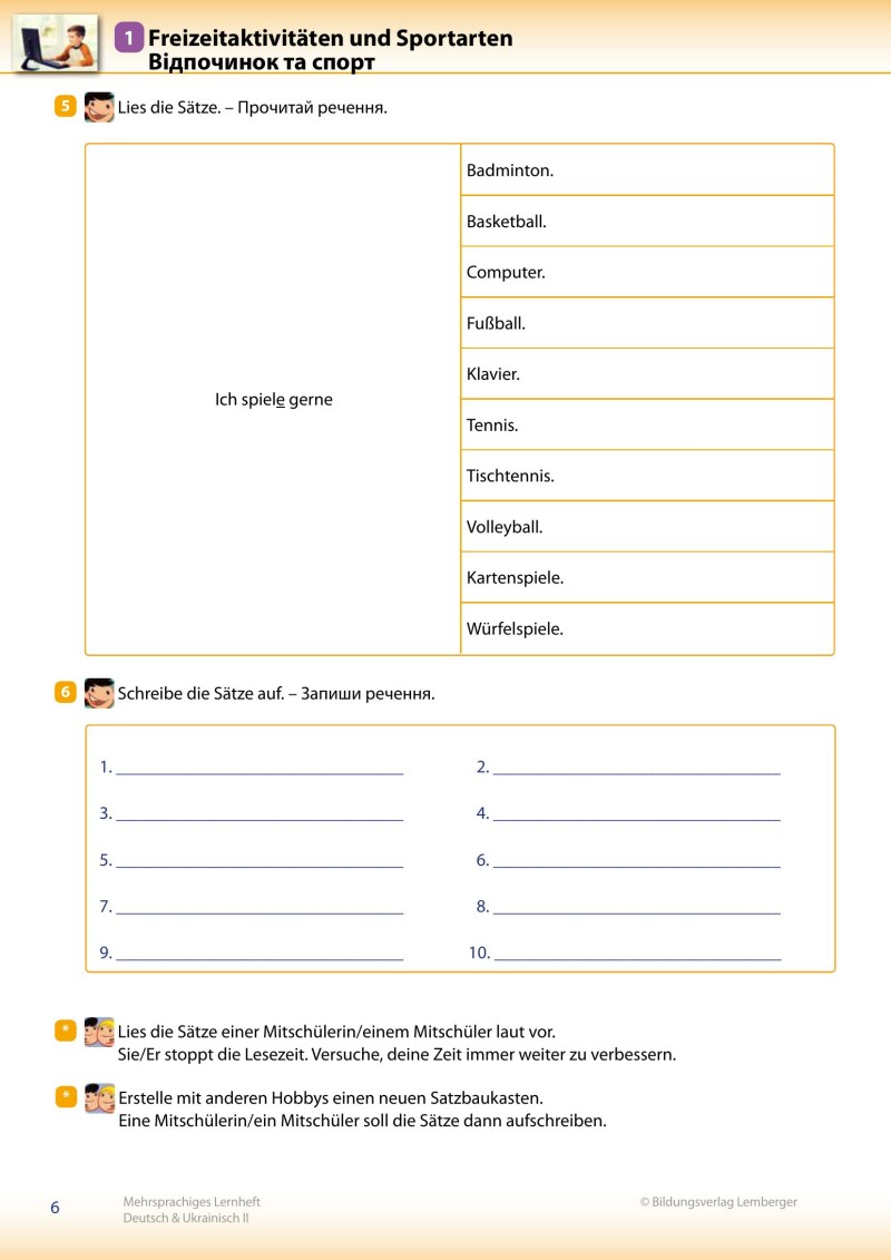 Trutnovskys sprachsensible Lernmaterialien für DaZ – Mehrsprachiges Lernheft 2 – Deutsch & Ukrainisch