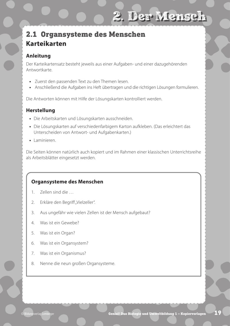 Genial! DUO Biologie 1_LP’23 – Kopiervorlagen