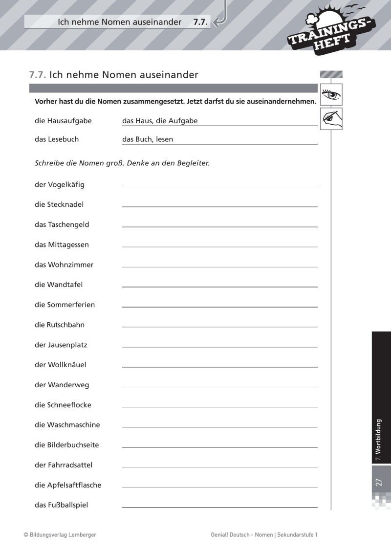 Genial! Deutsch – Trainingsheft Nomen – Sek 1