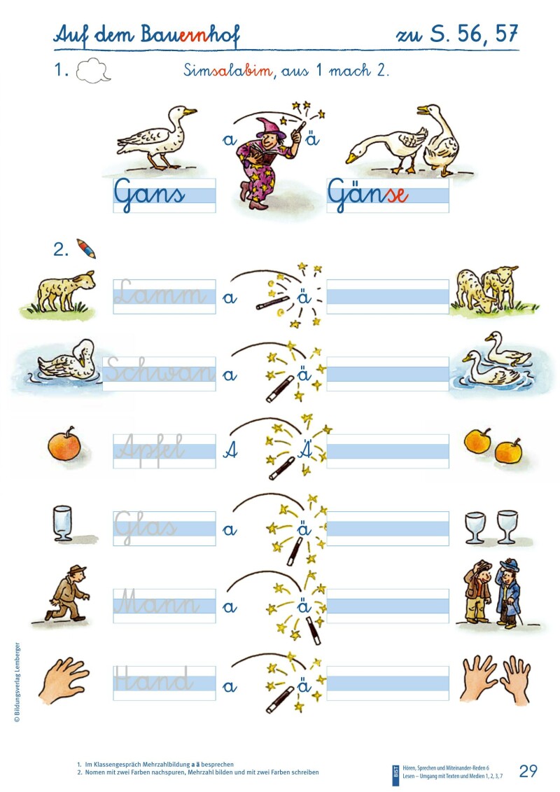 ABC der Tiere 1 – Schulbuch: Lesen in Silben – Arbeitsheft – Teil B Schreibschrift LP‘23 v1.1
