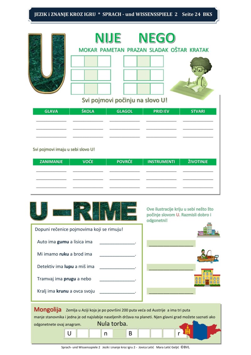 "Sprach- und Wissensspiele 2"/“Jezik i znanje kroz igru 2“