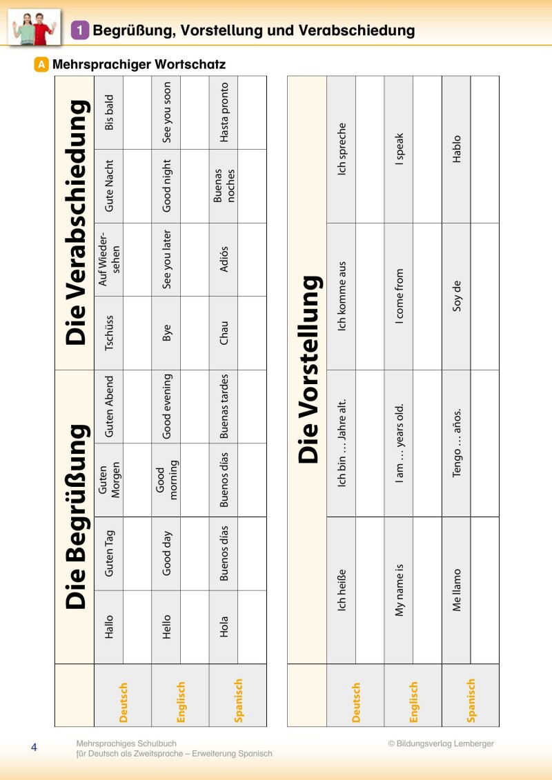 Trutnovskys sprachsensible Lernmaterialien für DaZ – Mehrsprachiges Lehrbuch für Deutsch als Zweitsprache / Erweiterung Spanisch