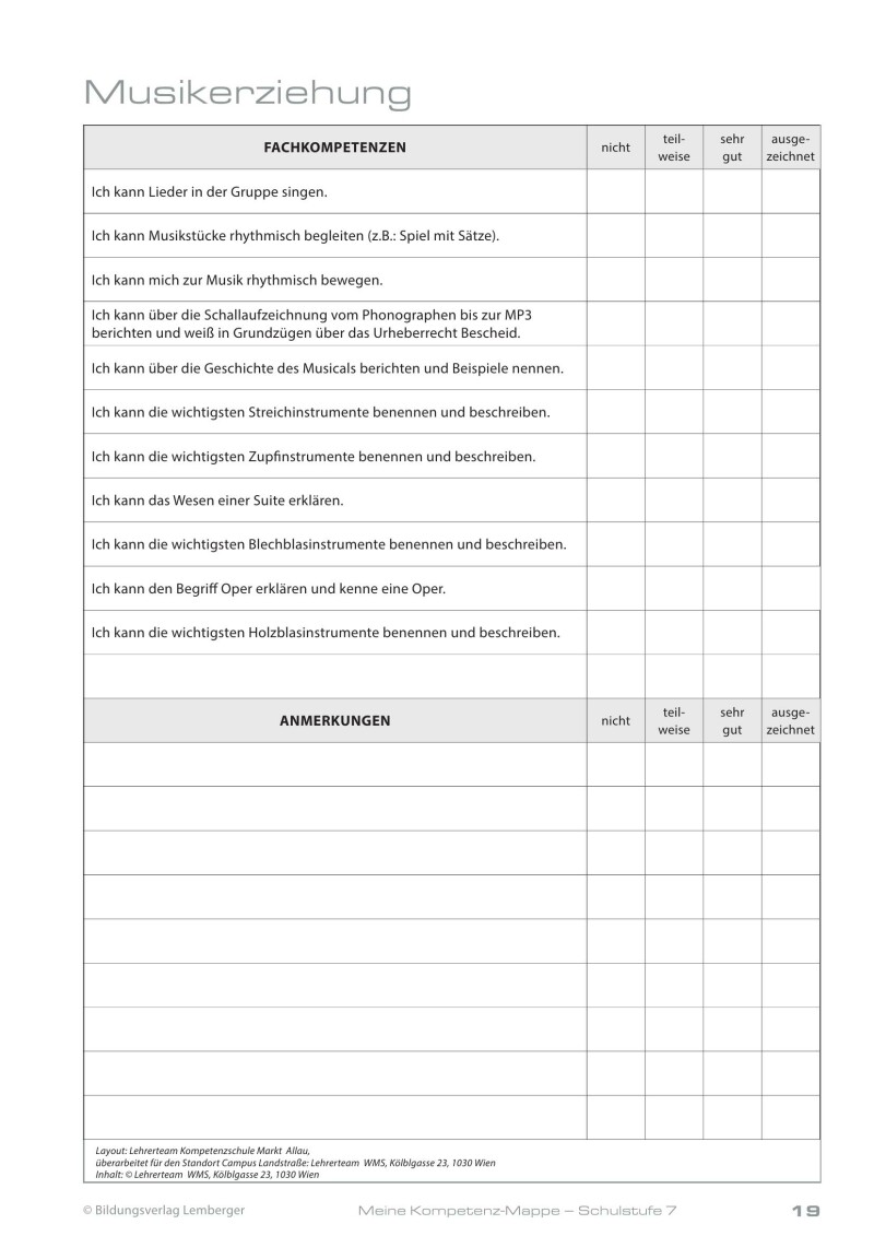 Kompetenz Lernen® - future training - Meine Kompetenz-Mappe 3. Klasse