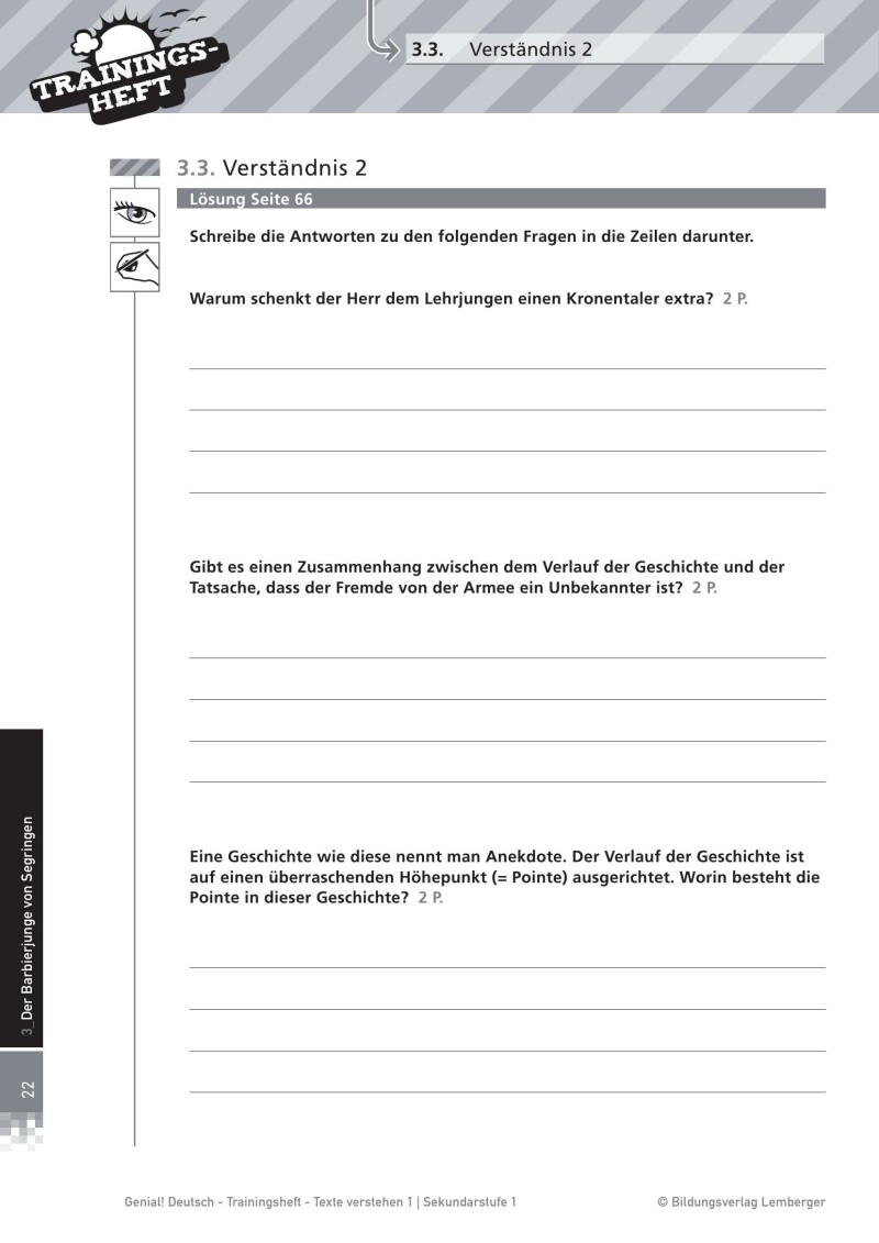 Genial! Deutsch – Trainingsheft Texte verstehen 1 – Literarische Texte und Lernkontrollen – Sek 1