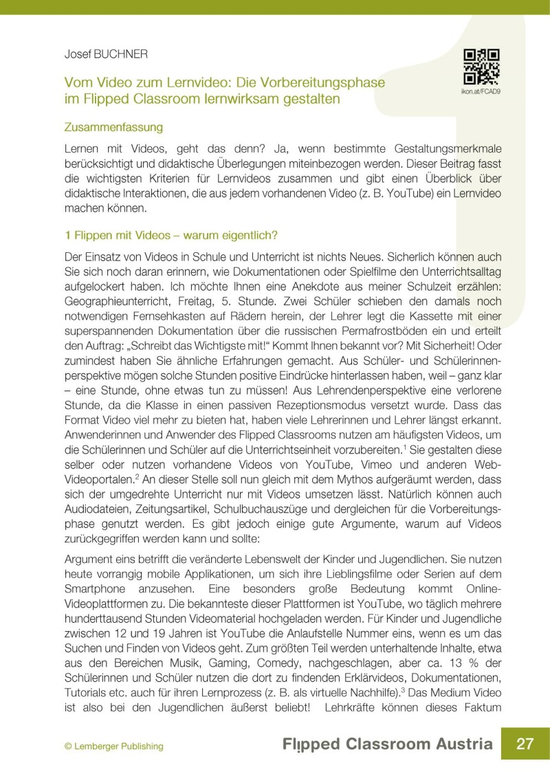 Flipped Classroom Austria