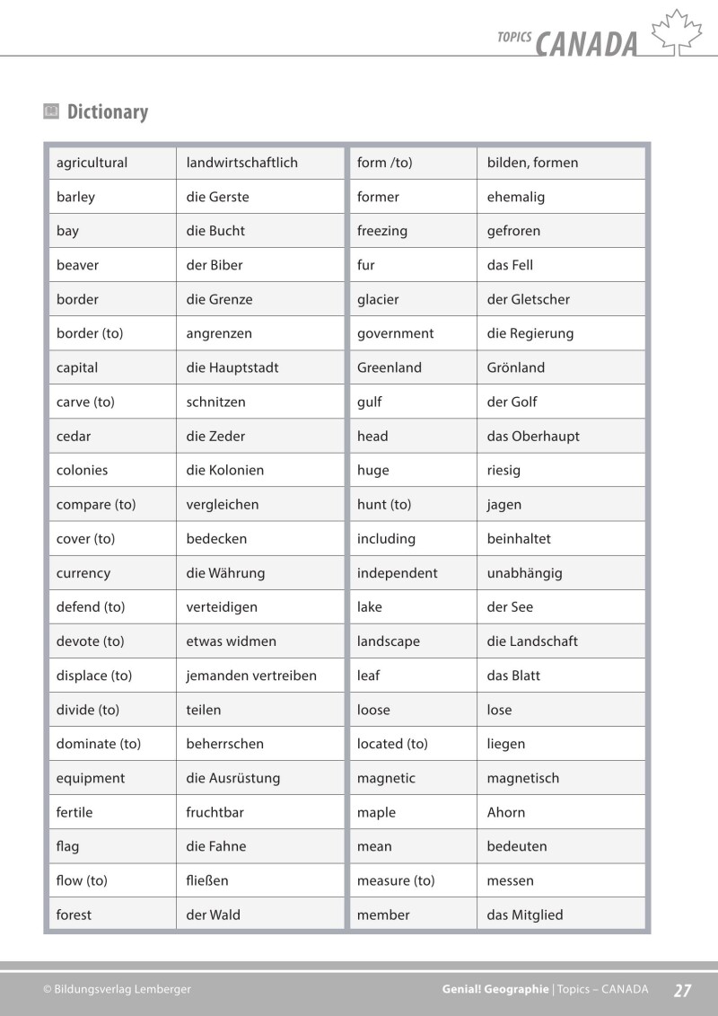 Genial! GW 4 – topics 1: Canada