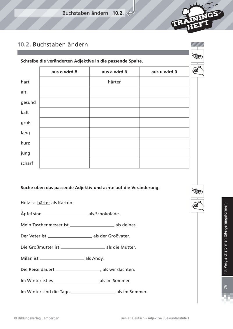 Genial! Deutsch – Trainingsheft Adjektive – Sek 1